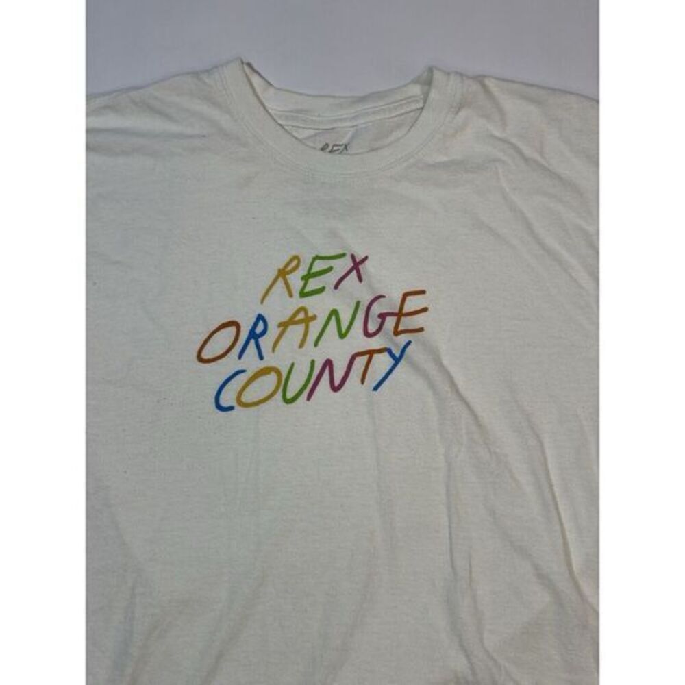Rex‎ Orange County T-Shirt Adult Size Medium Rainbow Handwriting Pop Mens - Picture 2 of 4
